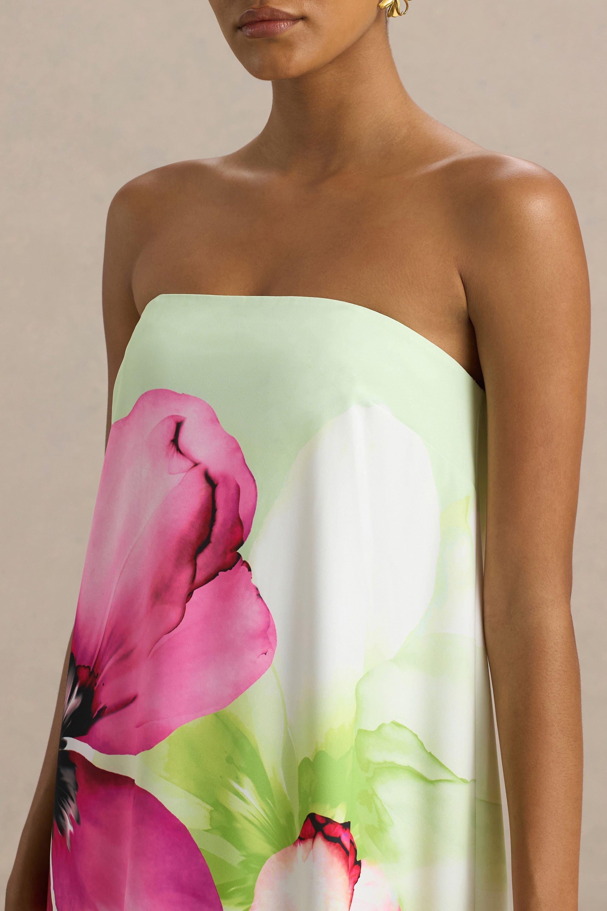 Ellery | Bandeau-Maxikleid mit Limettenblumenmuster
