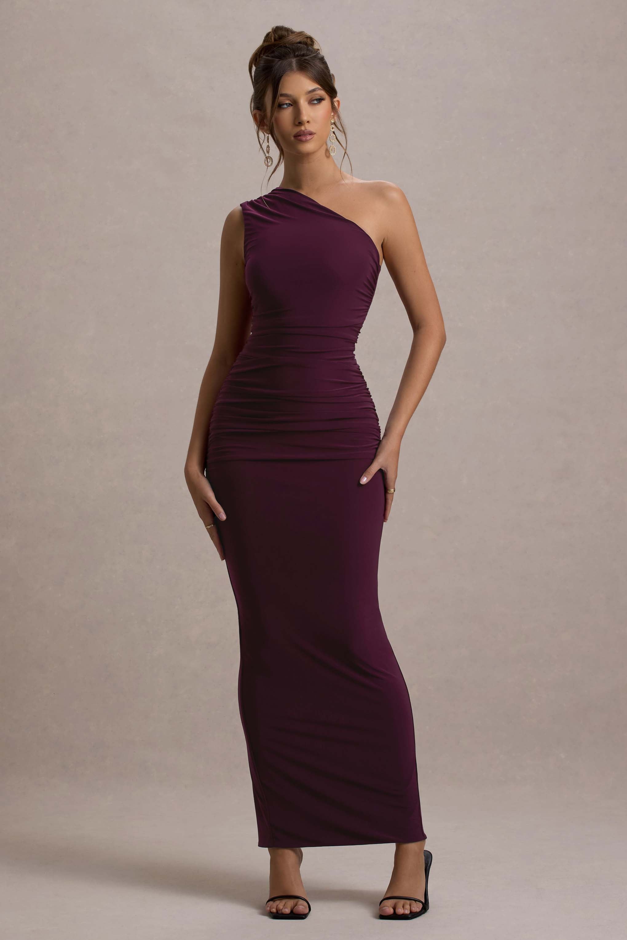 Dalarie | Port One-Shoulder Gathered Maxikleid