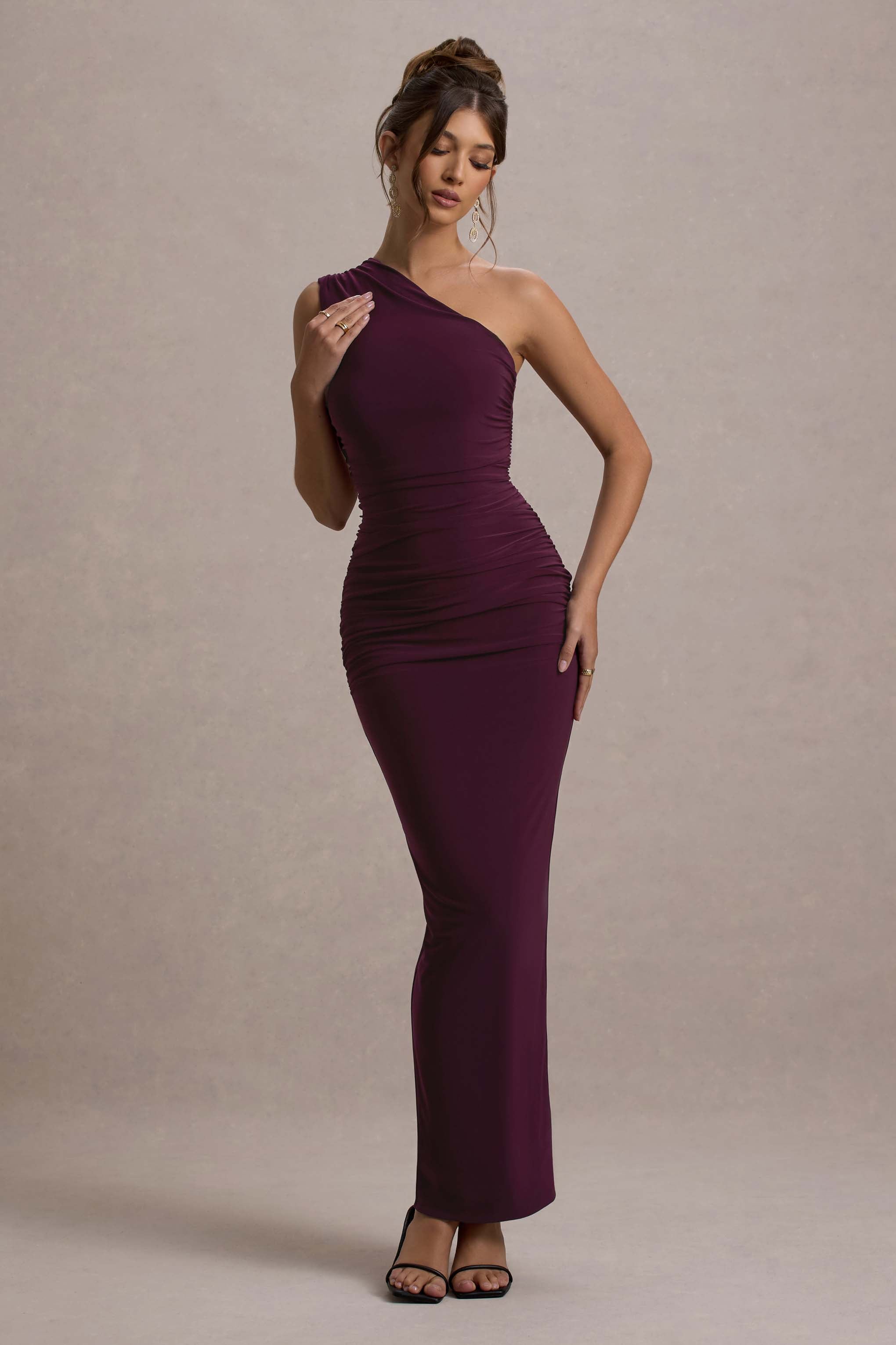 Dalarie | Port One-Shoulder Gathered Maxikleid