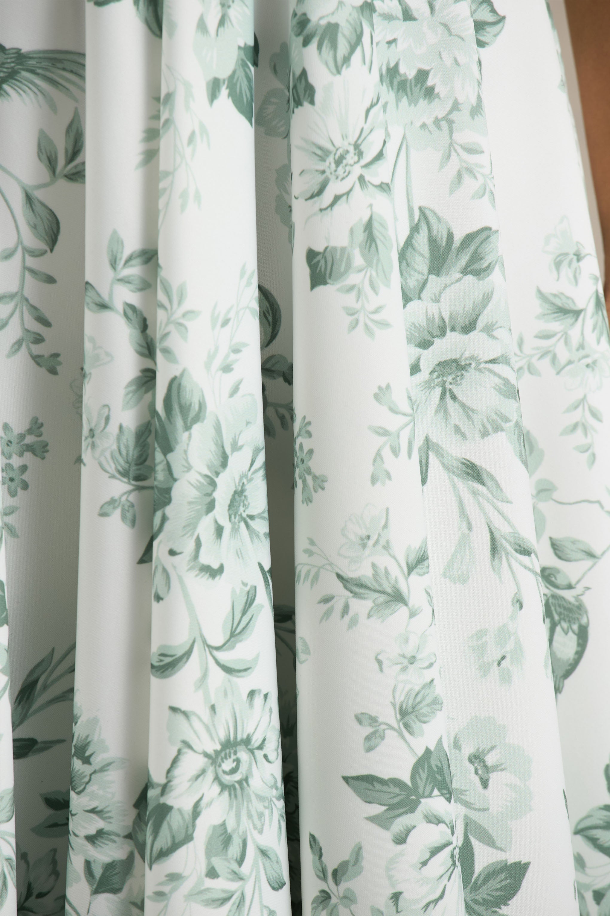 Lissa | Grünes Midikleid mit Porzellan-Print und quadratischem Ausschnitt