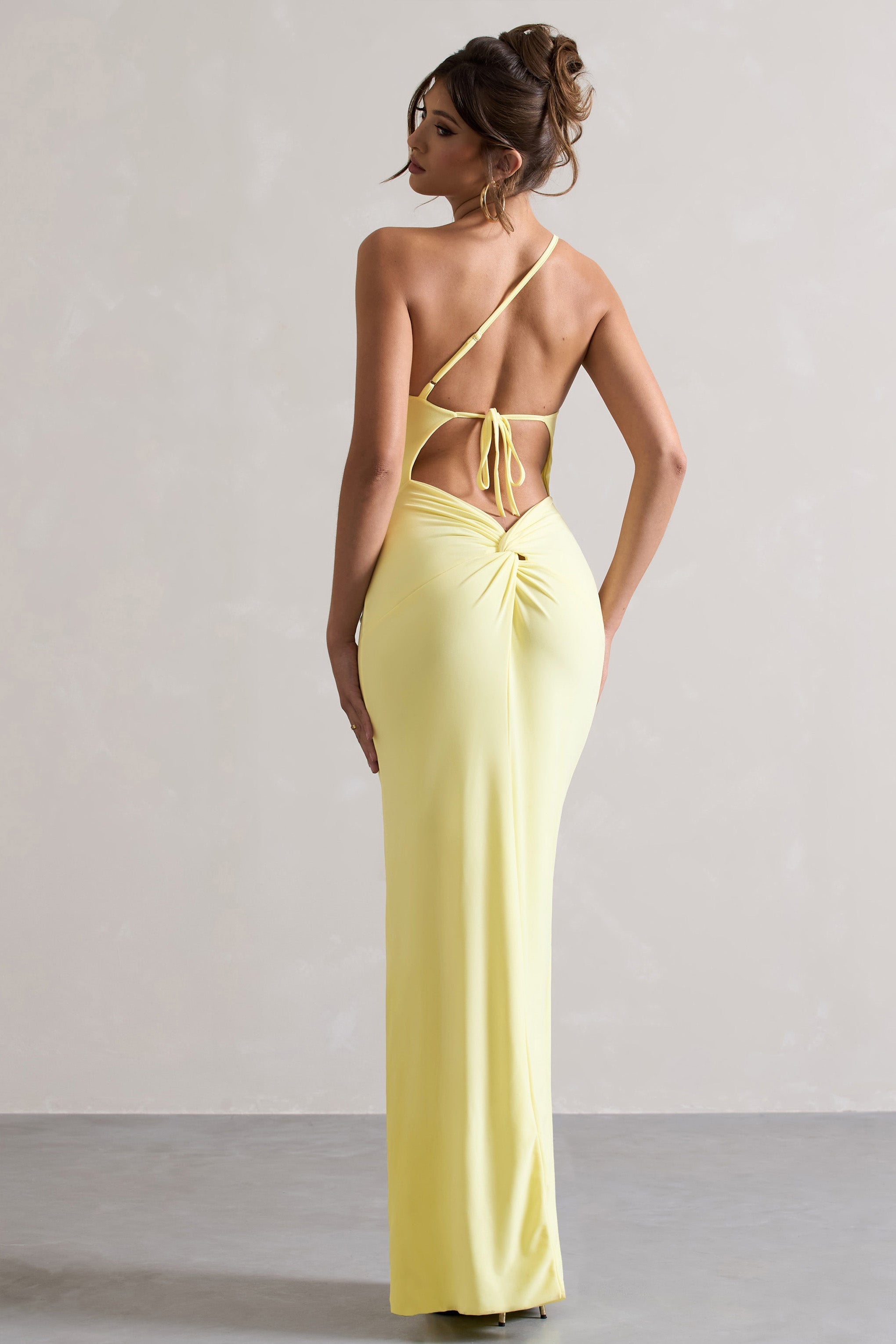 Dressing Up | Gelb Maxikleid mit einer Schulter und Rückendetail