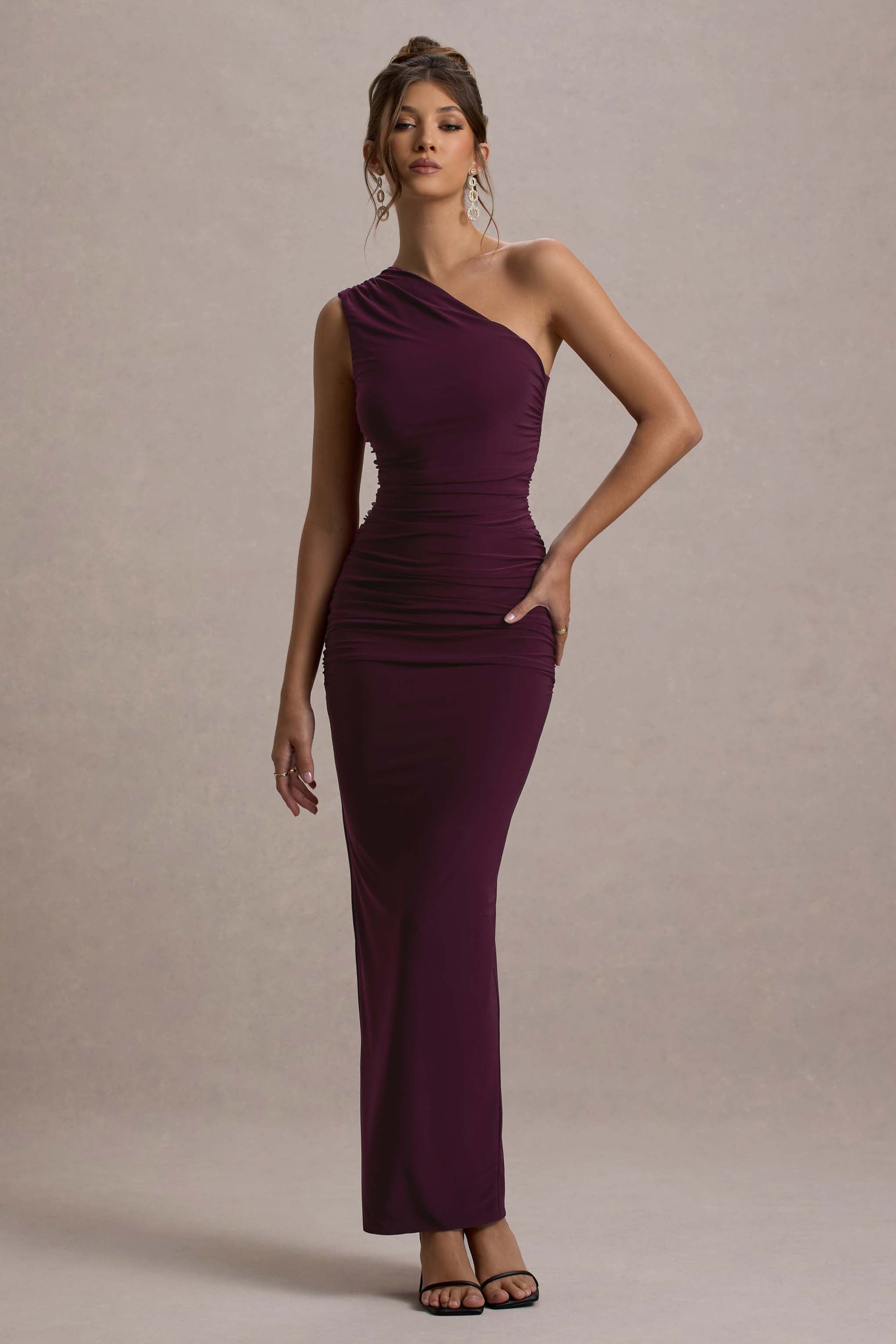 Dalarie | Port One-Shoulder Gathered Maxikleid