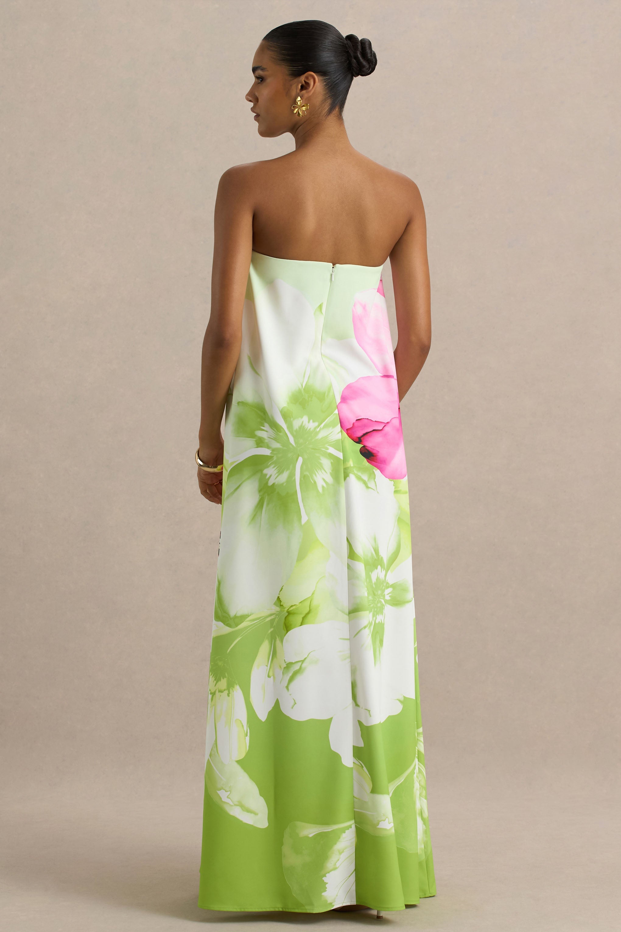 Ellery | Bandeau-Maxikleid mit Limettenblumenmuster